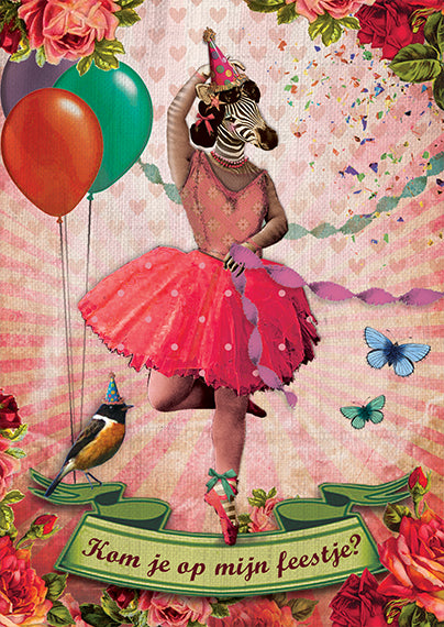 Ansichtkaart Uitnodiging 'Ballerina'
