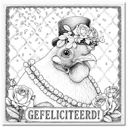 Colouring Card Congratulatory Chicken