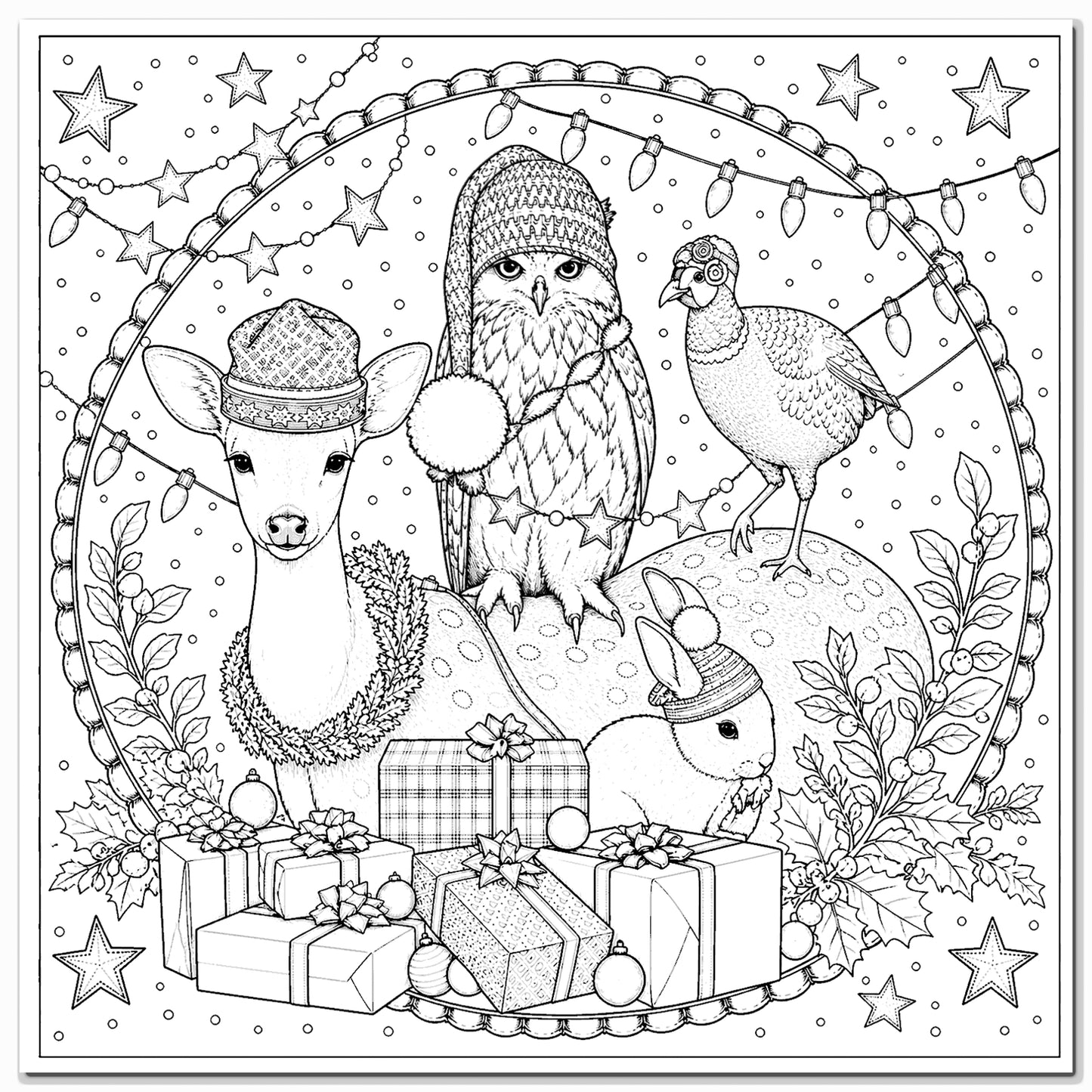 Kerst Kleurkaart Gezelschap