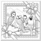 Christmas Colouring Card Sparrows