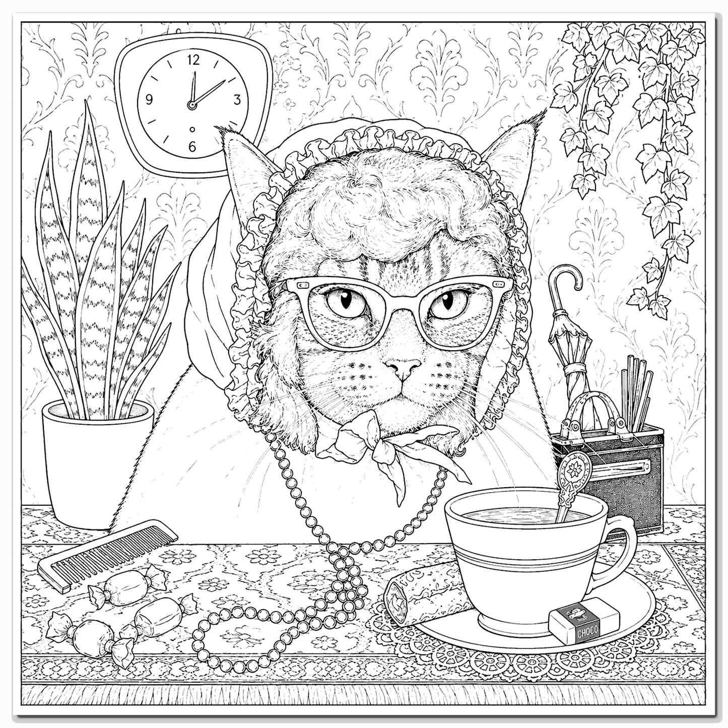 Colouring Card Granny