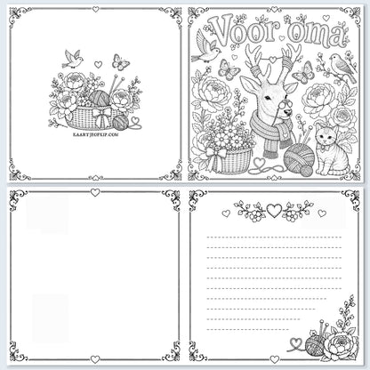 Colouring Card "For Grandma"