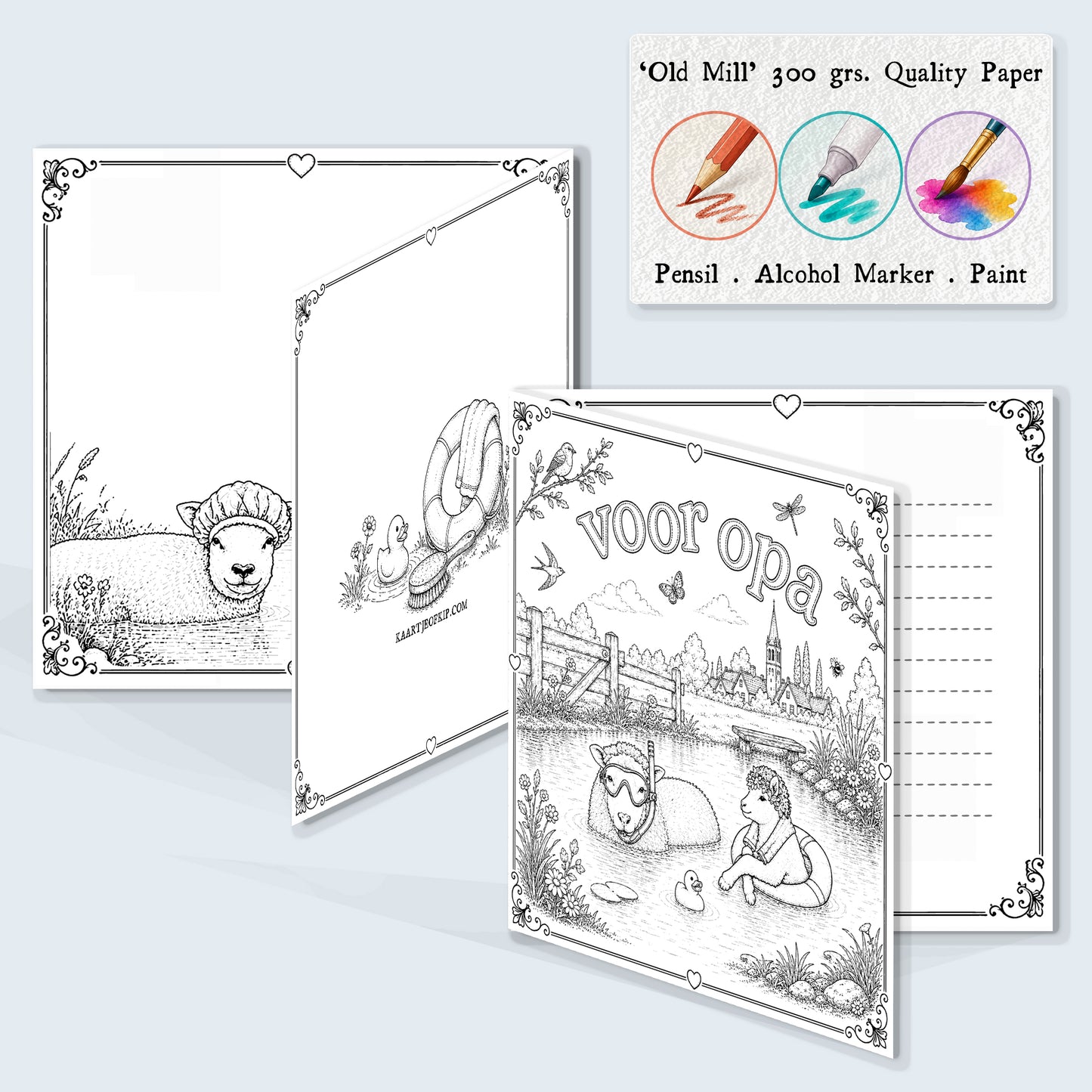 Colouring Card 'For Grandpa'