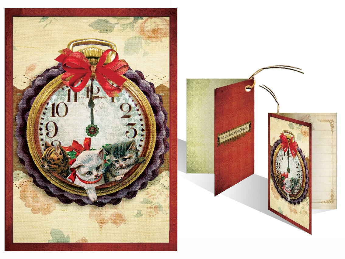 Kerst Kadokaartje 'Klok'