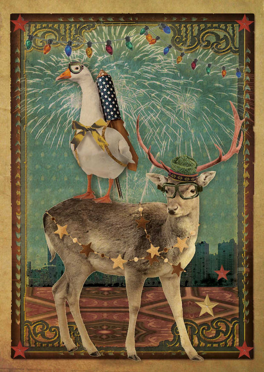 Nieuwjaars Postkaart 'Knallend'