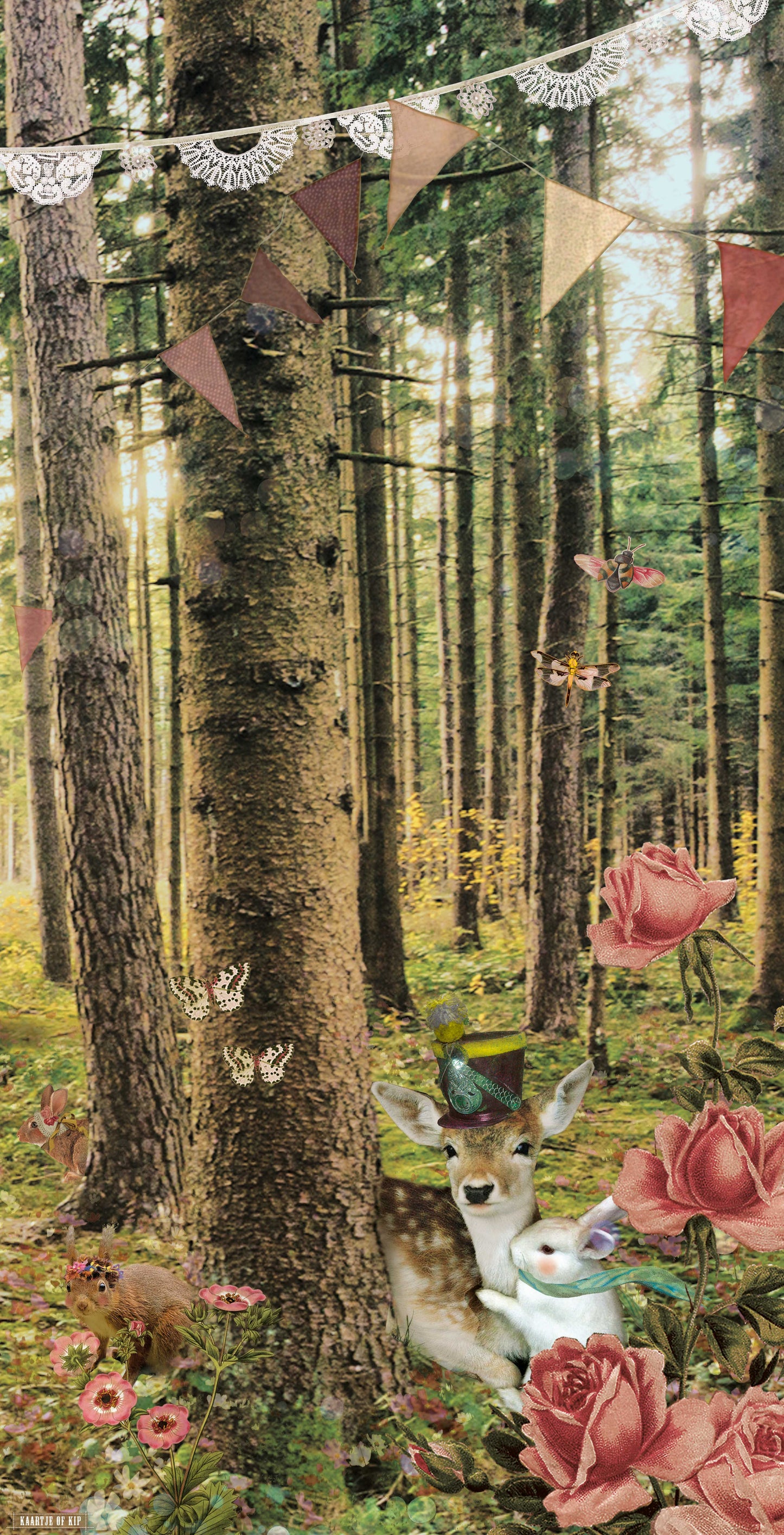 Behang Knuffelbos 'Roze' <142,50 cm breed>