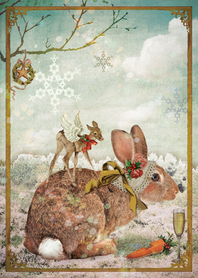 Luxe Kerstkaart 'Konijn'