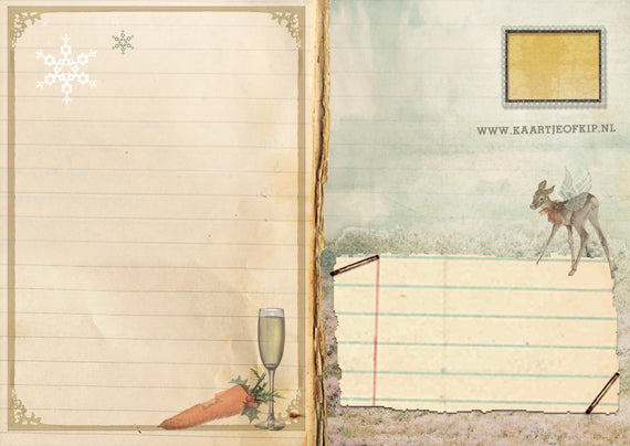 Kerst Postkaart 'Konijn'