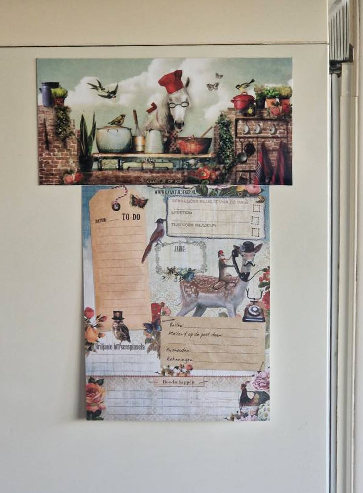 Magneet 10x20 cm 'Kookpaard'