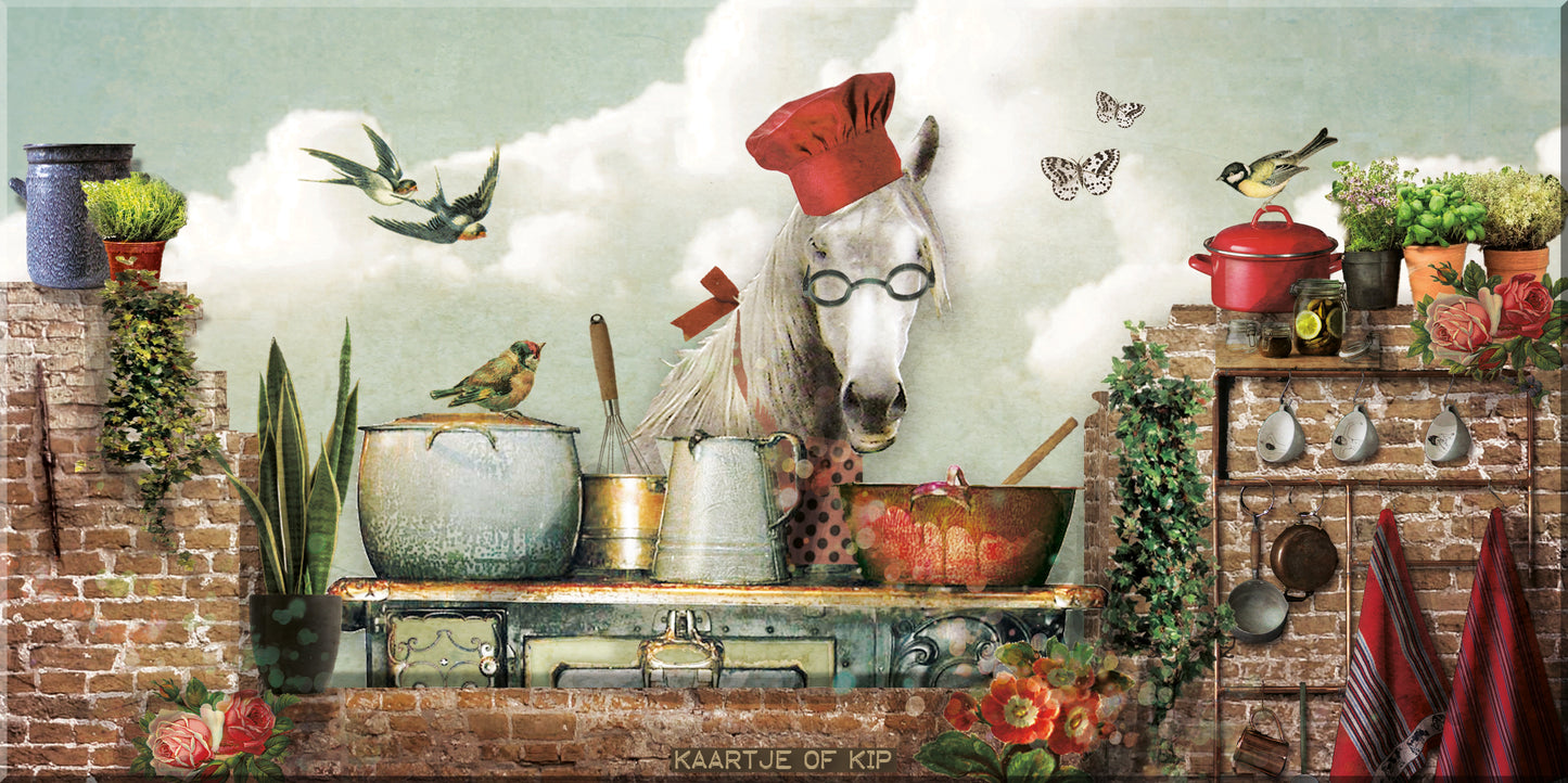 Magneet 10x20 cm 'Kookpaard'