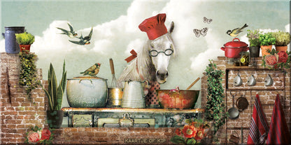 Magneet 10x20 cm 'Kookpaard'