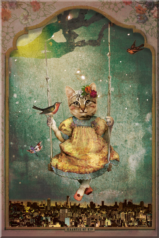 Magneet 10x15 cm "Schommelpoesje"