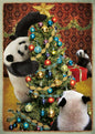 Kerst Postkaart 'Panda kerst'
