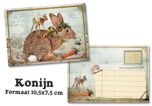 Klein A7 Kerstkaartje 'Konijn'