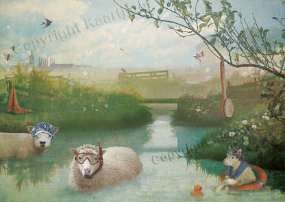 Luxe wenskaart Schapen