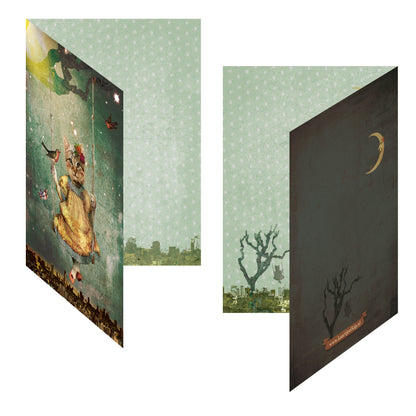 Luxe wenskaart Schommelpoesje in de Nacht