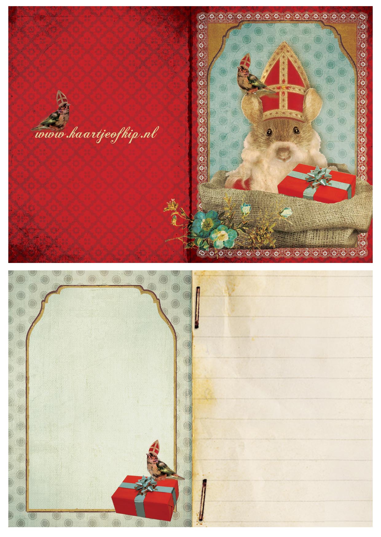 Kadokaartje Sinterklaas Muis