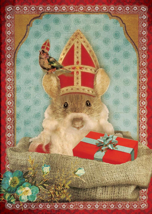 Kadokaartje Sinterklaas Muis