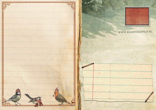 Nieuwjaars Postkaart 'Skibeer'