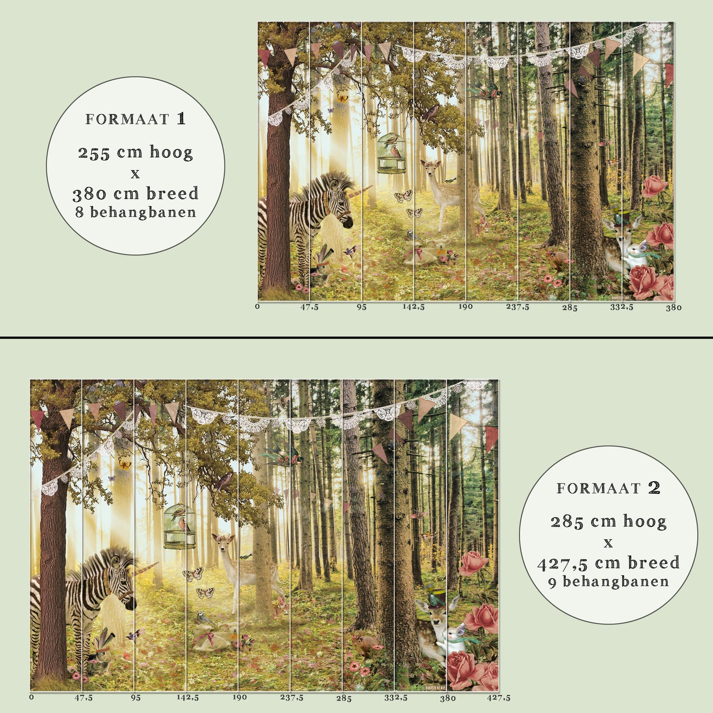 Behang Dierenbos 'Roze'