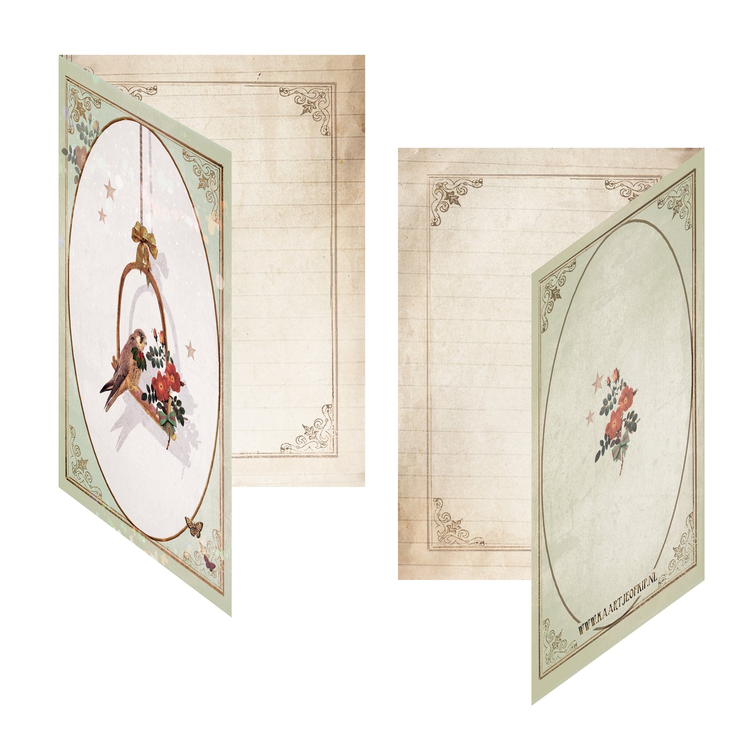 Luxe Kerstkaart 'Romantische Valk'