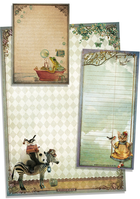 Voordeelset Notitieblokken 'Panda, Poesje & Kikker'