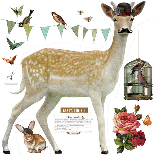 Xxl Hert Muursticker-set