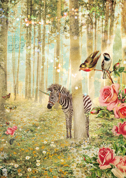 Luxe wenskaart Zebra in 't Bos