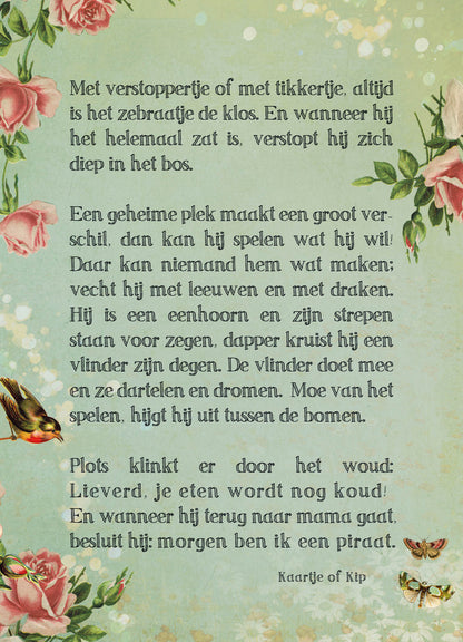 Poster Zebra in 't bos