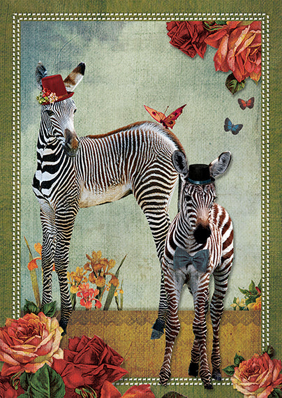 Ansichtkaart Zebra's