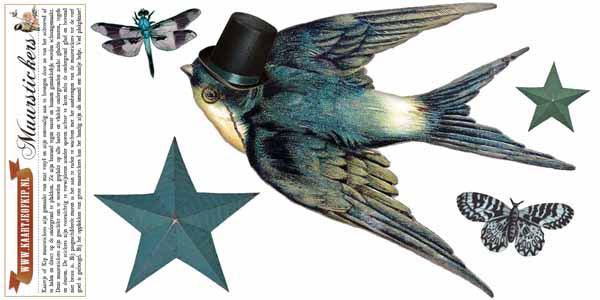 Muursticker Zwaluw 'Sterren'