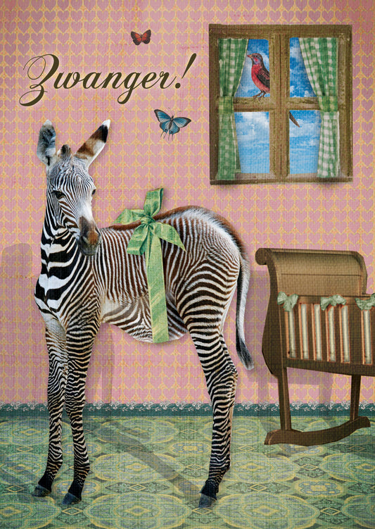 Ansichtkaart Zwanger!