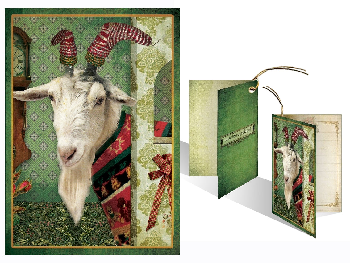 Kerst Kadokaartje 'Kerst Bok'