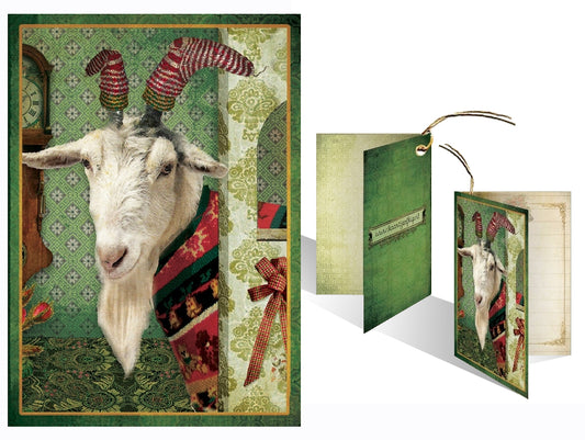 Kerst Kadokaartje 'Kerst Bok'