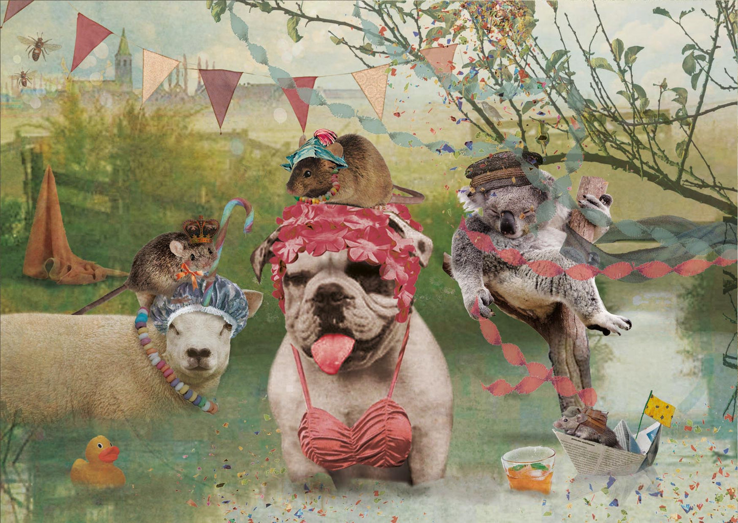 Ansichtkaart Feest in de Sloot